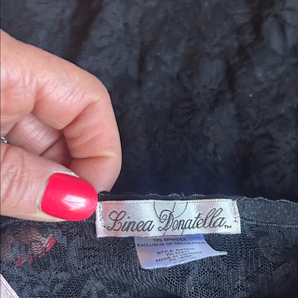 Linea Donatella Elegant Black And Light Pink Lace Chemise. Padded. Medium - Picture 12 of 14